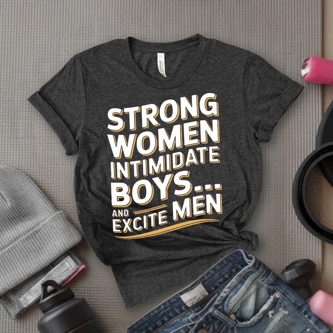 Strong Women Intimidate Boys And Excite Men T-shirt - Feminist Shirt - Feminist Gifts - Inspirational RBG Tee - Cotton Unisex Shirt - Bella Canvas 3001