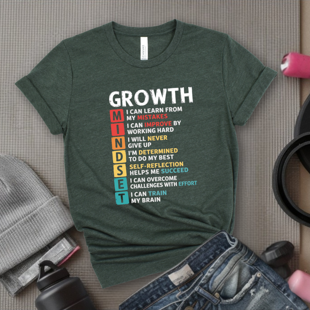 Growth Mindset - Women Empowerment Tee - Gift for Her - Bella Canvas 3001