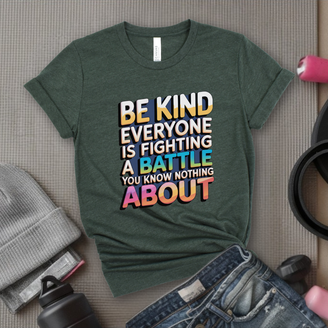 Be Kind Everyone Is Fighting A Battle You Know Nothing About  - Women Empowerment Tshirt - Gift for Strong Women, Feminists - Bella Canvas 3001