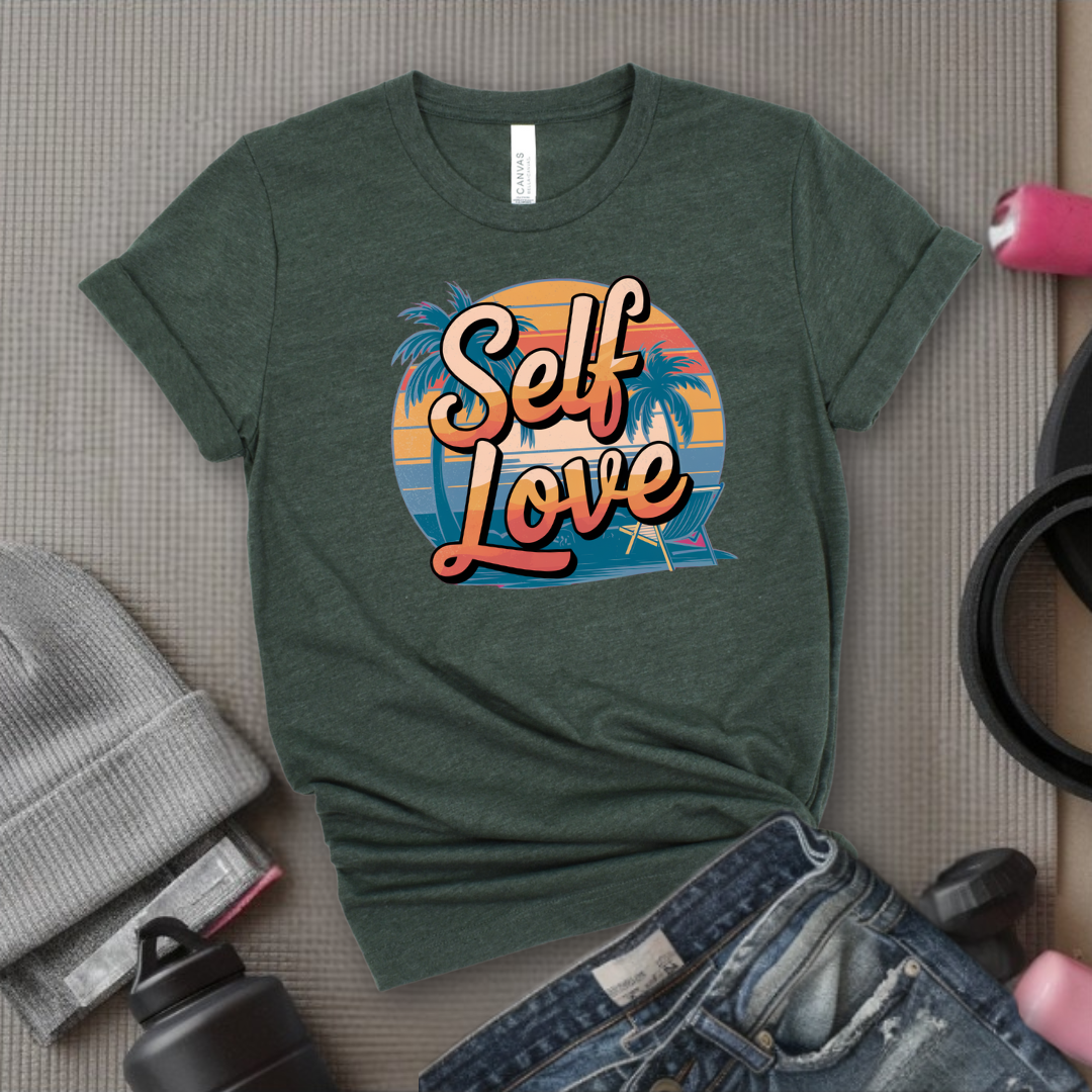 Vintage Self Love Beach Vibes T-shirt - Unisex Jersey Short Sleeve Shirt - Gift for Yourself - Bella Canvas 3001
