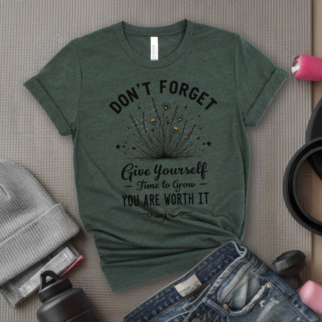 Keep Growing You're Worth It Tshirt - Feminist Women Empowerment Shirt - Unisex Jersey Short Sleeve Shirt - Gift for Yourself, Female Friends - Bella Canvas 3001