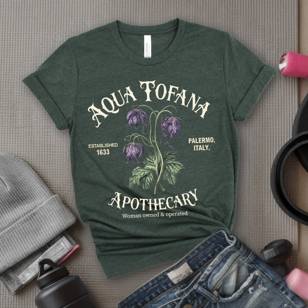 Aqua-Tofana-Apothecary T-Shirt - Women Emporment Shirt - Gift for Feminists - Bella Canvas 3001