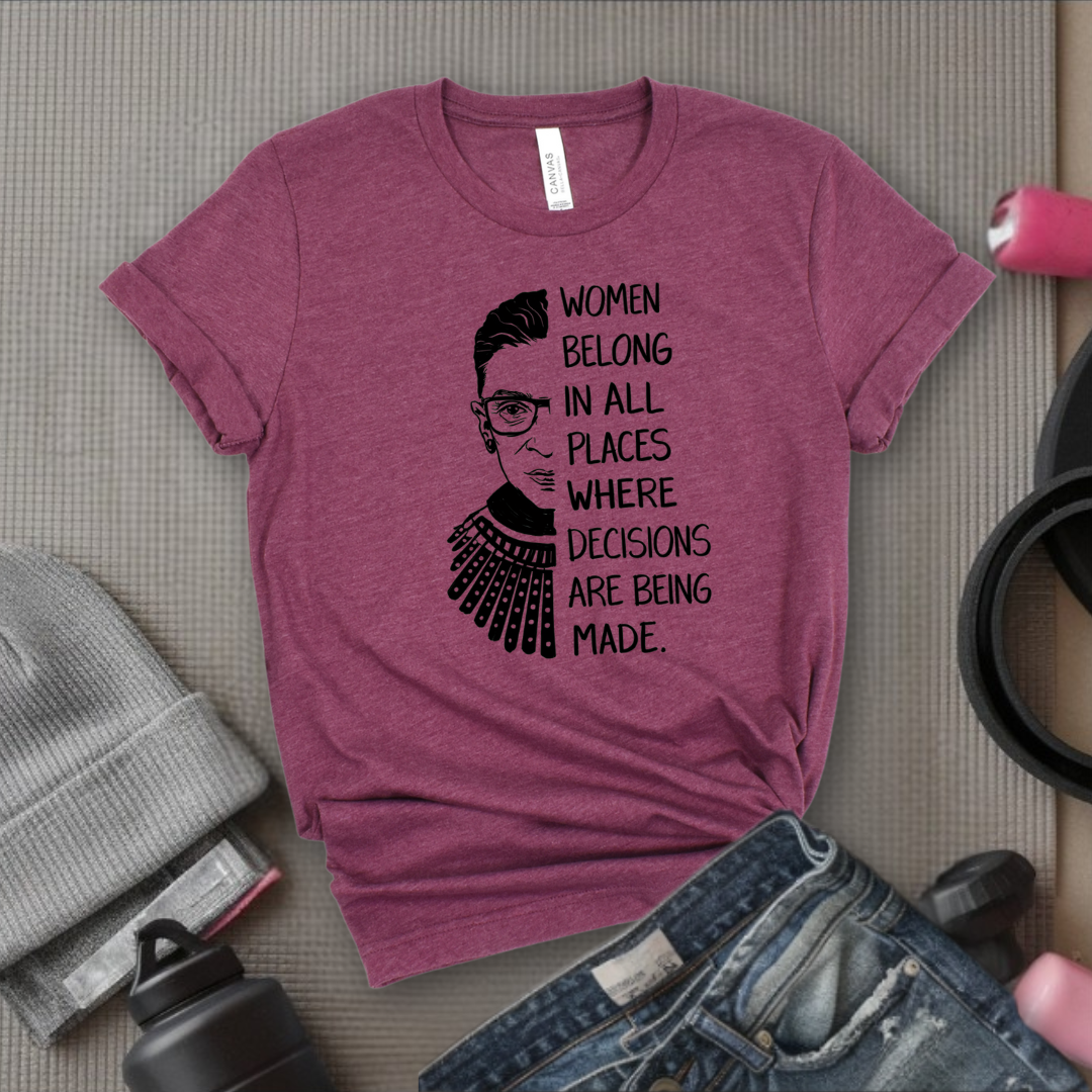 Women Belong In All Places V2 - Women Empowerment Tee - Gift for Her - Bella Canvas 3001