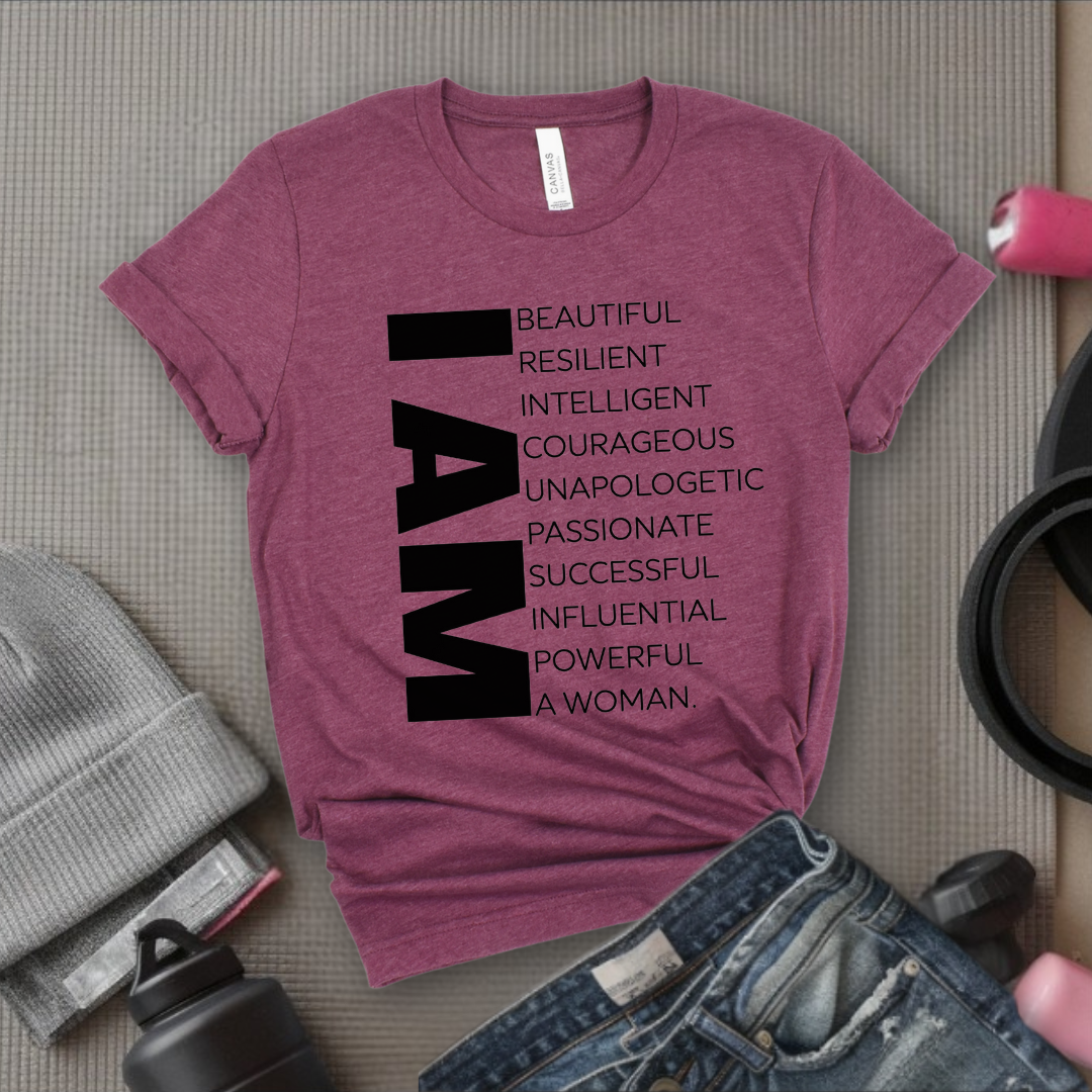I am Beautiful Resilient Intelligent Powerful Woman T-shirt - Unisex Jersey Short Sleeve Shirt - Women Empowerment Tee - Self Gift - Bella Canvas 3001
