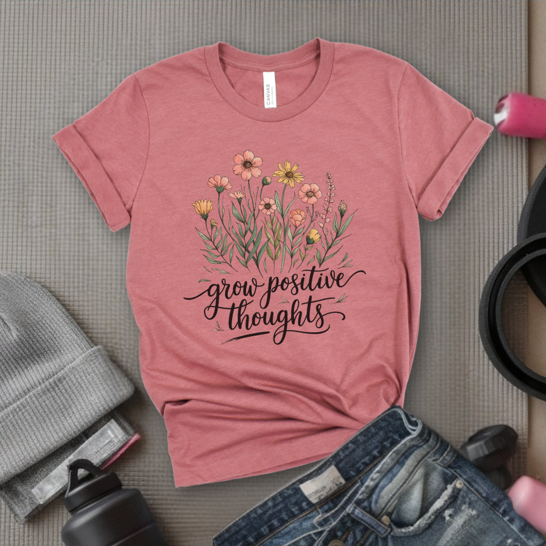 Grow Positive Thoughts Ver 2 - Women Empowerment Tee - Gifts for Her - Feminist Tee - Bella Canvas 3001