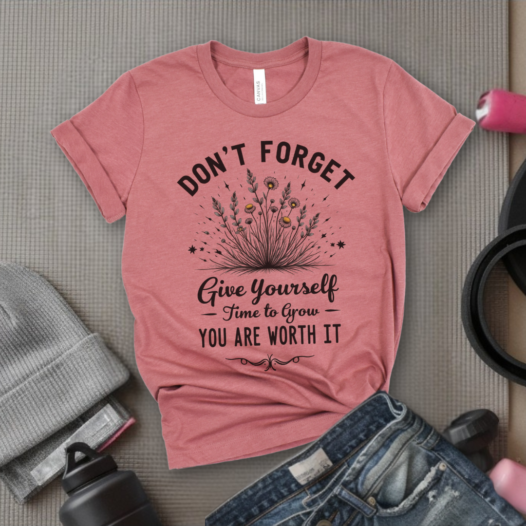 Keep Growing You're Worth It Tshirt - Feminist Women Empowerment Shirt - Unisex Jersey Short Sleeve Shirt - Gift for Yourself, Female Friends - Bella Canvas 3001