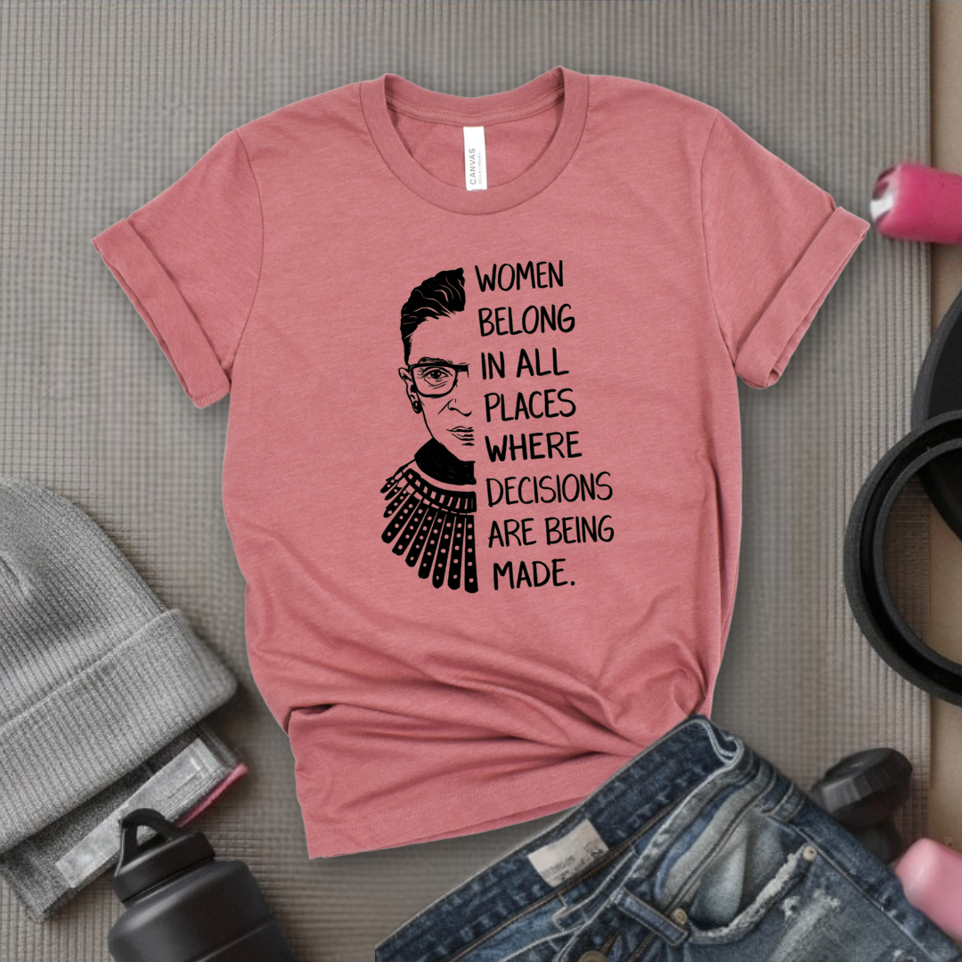 Women Belong In All Places V2 - Women Empowerment Tee - Gift for Her - Bella Canvas 3001