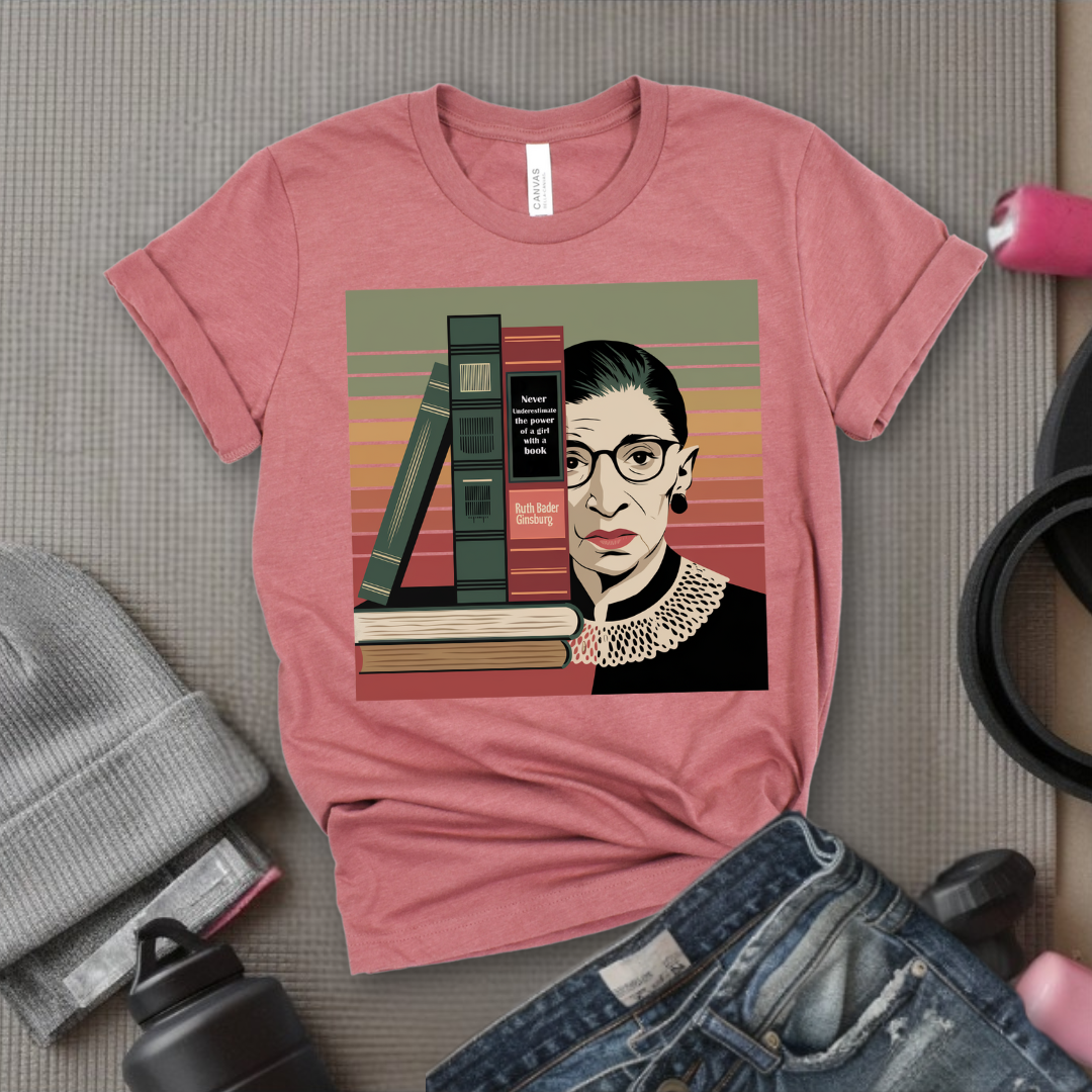 Never Underestimate The Power Of A Girl With A Book - Girl Power Inspirational T-Shirt - Women Empowerment Tee - Gift for Her - Bella Canvas 3001