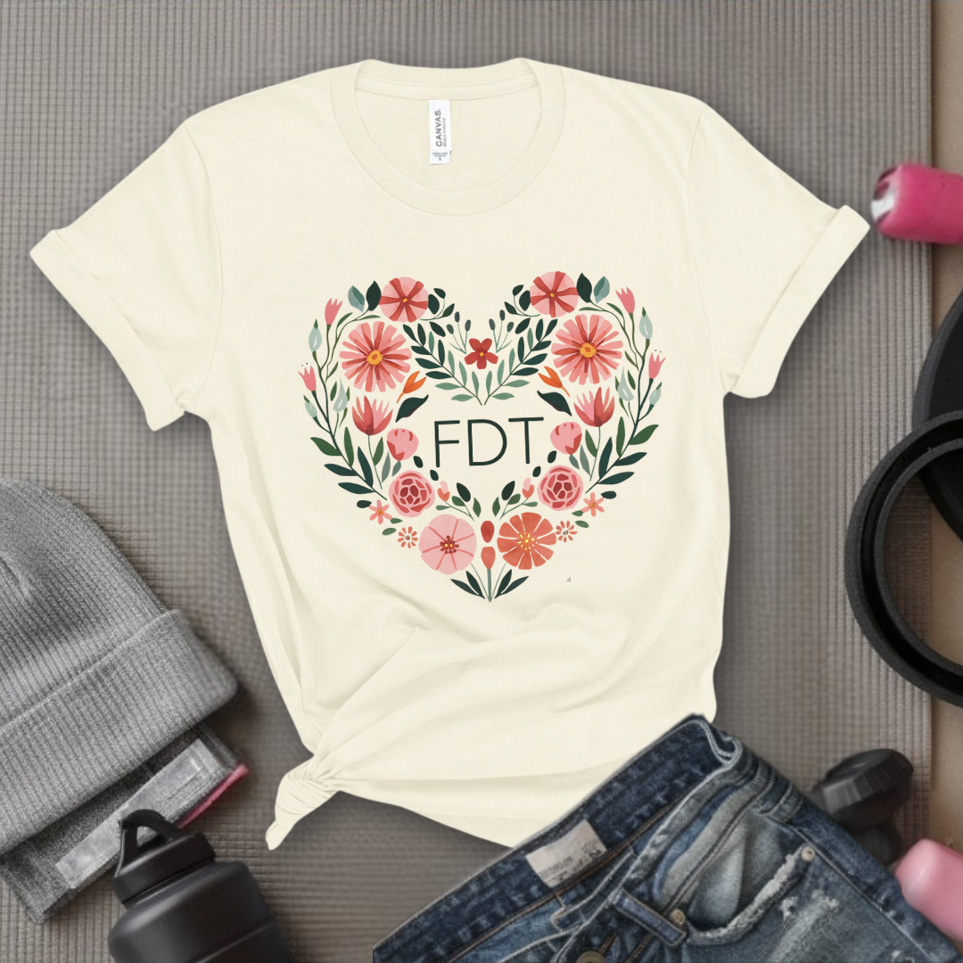 Fdt Heart Shaped Flower - Feminist T-Shirt - Women Empowerment Tee - Bella Canvas 3001