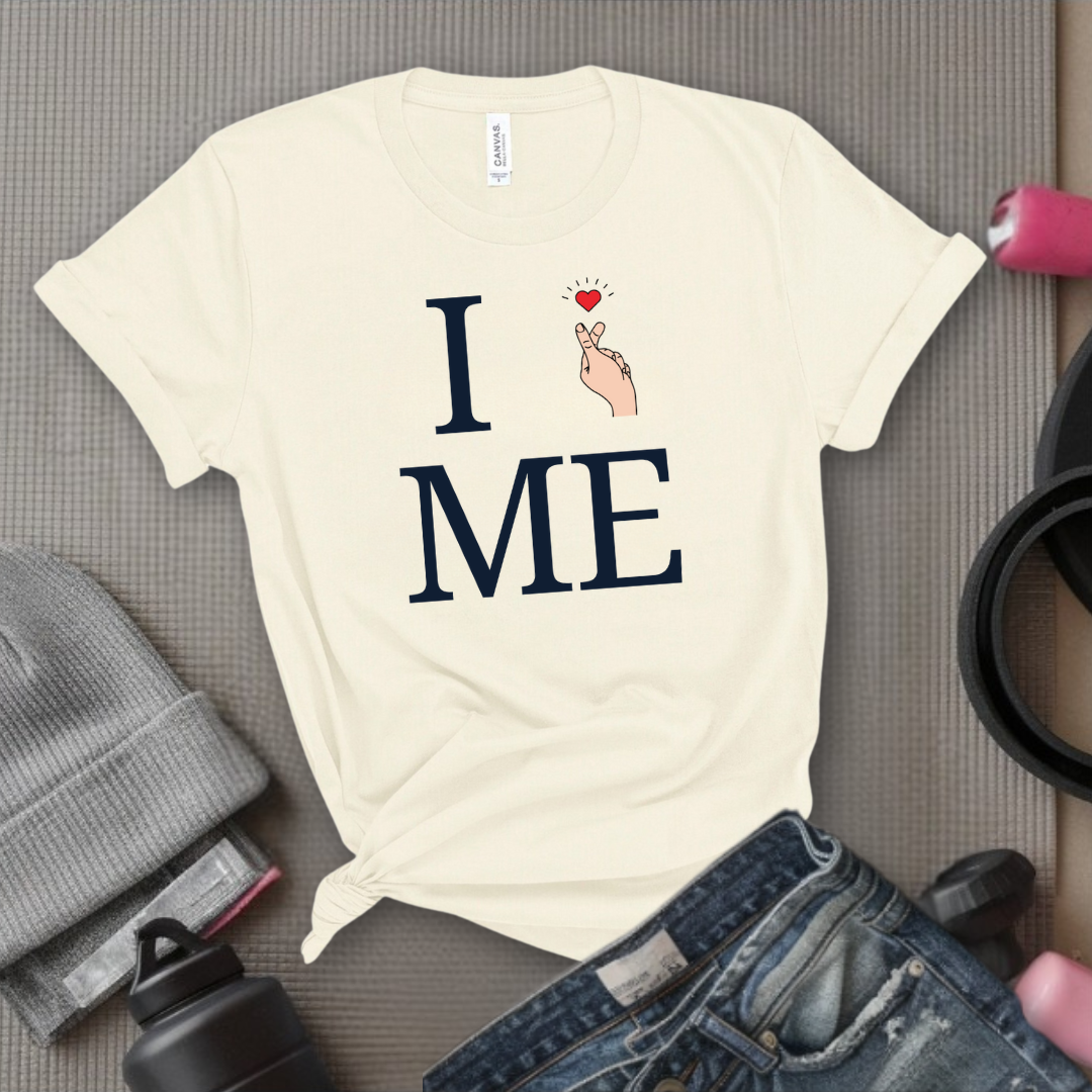 I Love Me T-shirt - Finger Heart - Unisex Jersey Short Sleeve Shirt - Gift for Yourself - Bella Canvas 3001