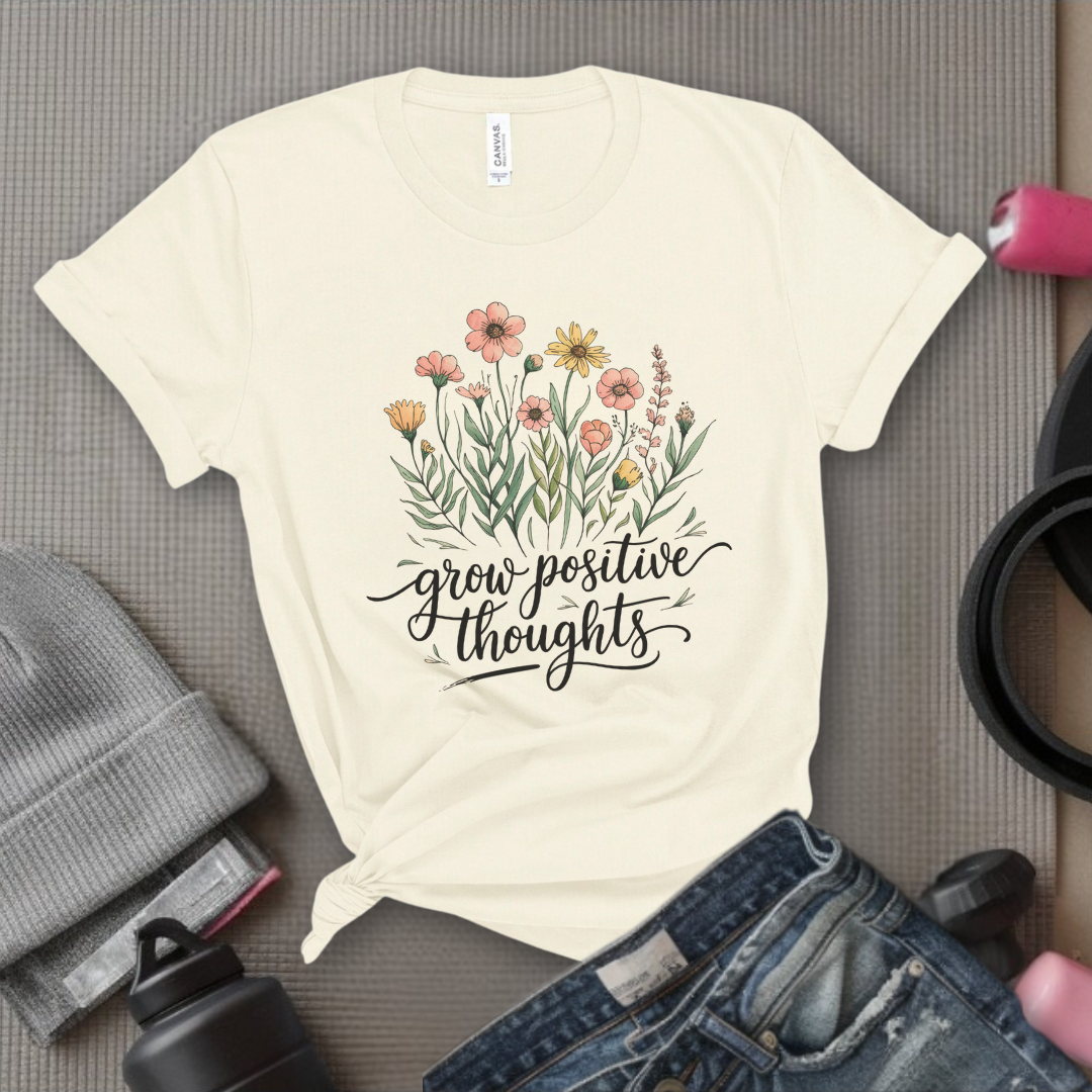 Grow Positive Thoughts Ver 2 - Women Empowerment Tee - Gifts for Her - Feminist Tee - Bella Canvas 3001