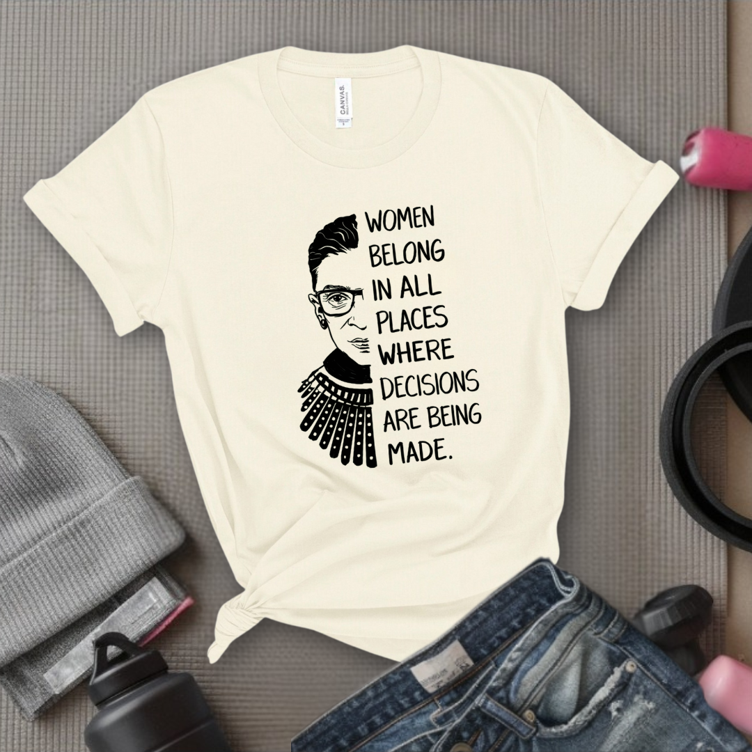 Women Belong In All Places V2 - Women Empowerment Tee - Gift for Her - Bella Canvas 3001