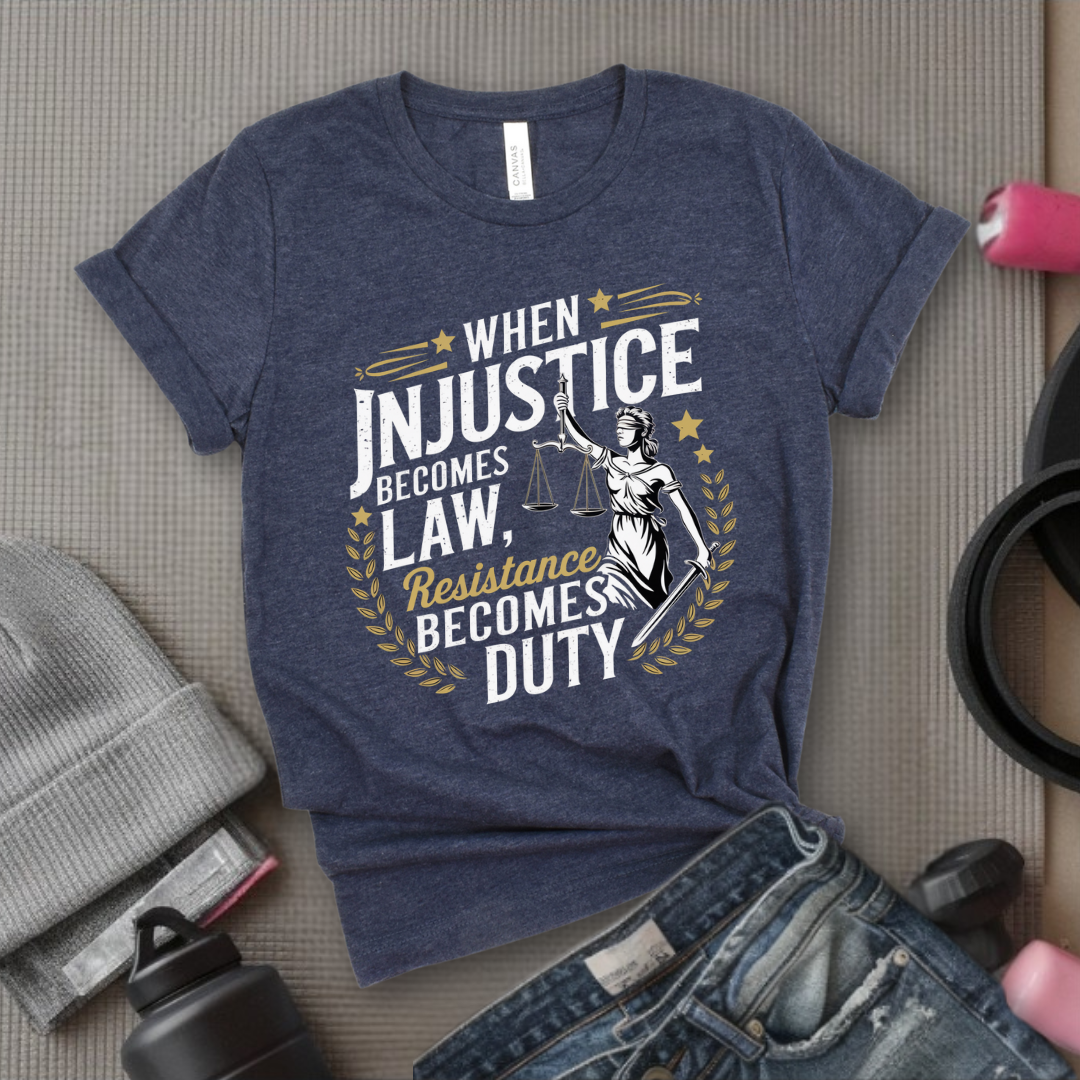 When Injustice Becomes Law Resistance Becomes Duty - Women Empowerment Tshirt - Gift for Strong Women, Feminists - Bella Canvas 3001