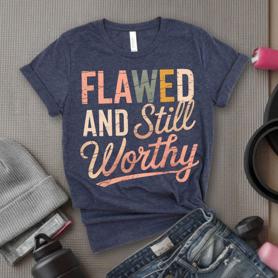 Flawed And Still Worthy - Feminist T-Shirt - Women Empowerment Tee - Bella Canvas 3001