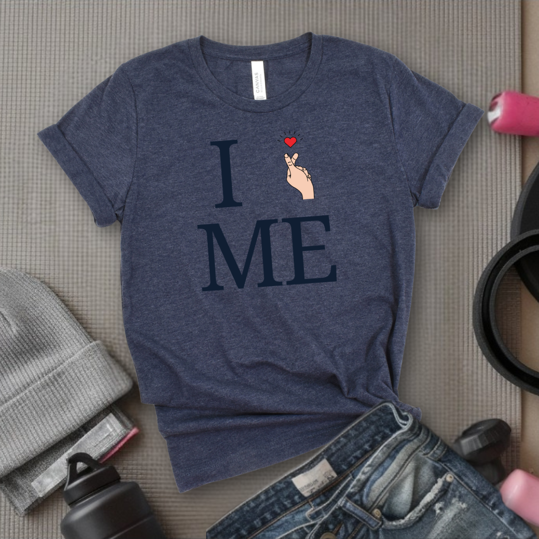 I Love Me T-shirt - Finger Heart - Unisex Jersey Short Sleeve Shirt - Gift for Yourself - Bella Canvas 3001