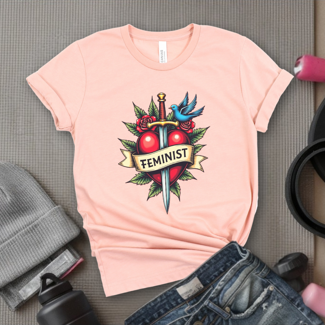 Feminist Swords and Flowers - Women Empowerment Tshirt Collection - Unisex Jersey Short Sleeve Shirt - Gift for Her - Bella Canvas 3001