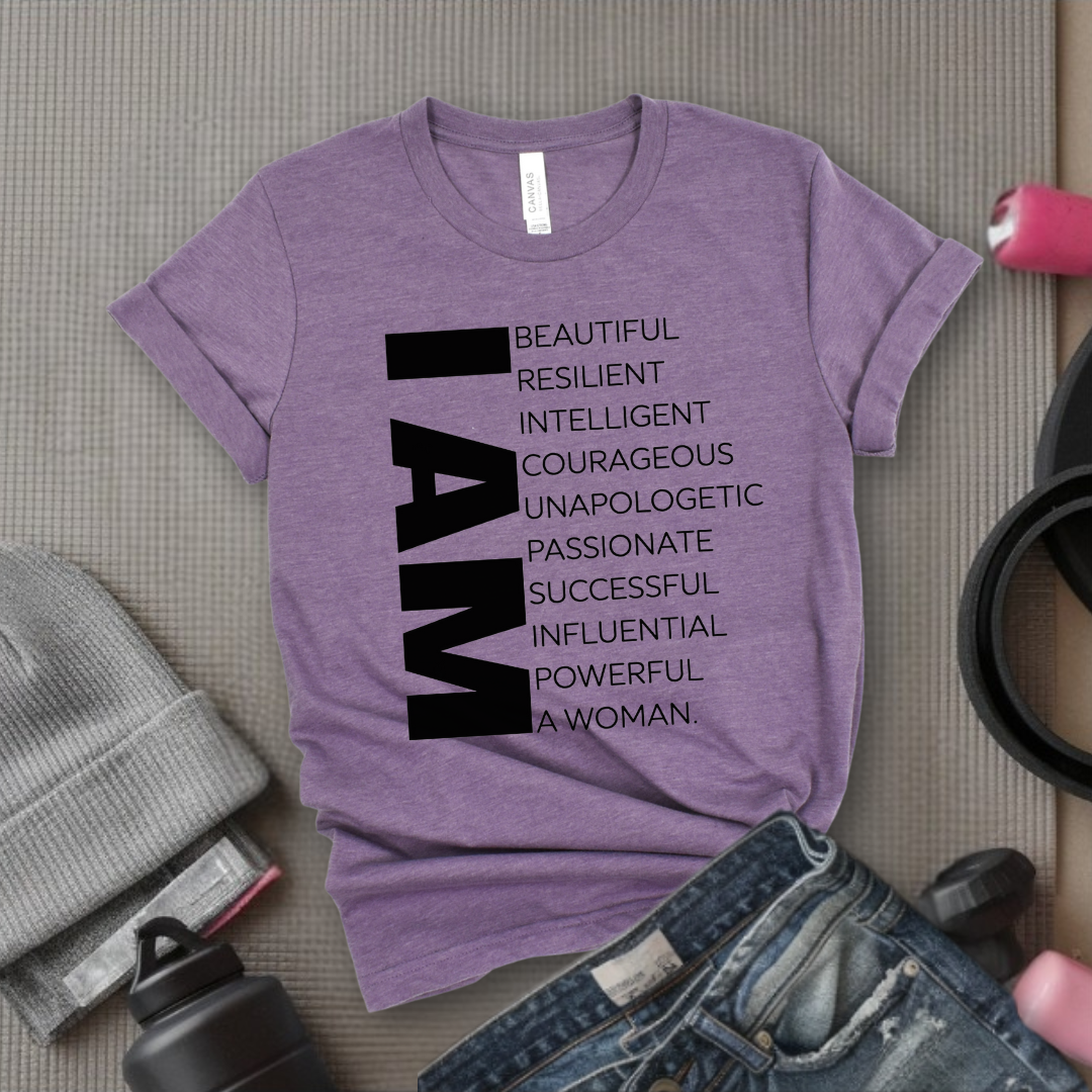 I am Beautiful Resilient Intelligent Powerful Woman T-shirt - Unisex Jersey Short Sleeve Shirt - Women Empowerment Tee - Self Gift - Bella Canvas 3001