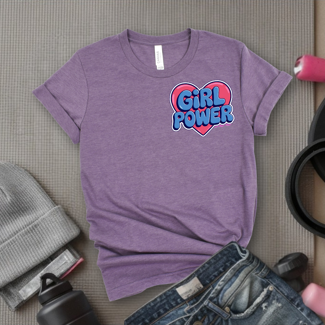 Girl Power Pocket T-shirt - Women Right Inspired Tee - Unisex Jersey Short Sleeve Shirt - Gift for Yourself, Female Friends - Bella Canvas 3001