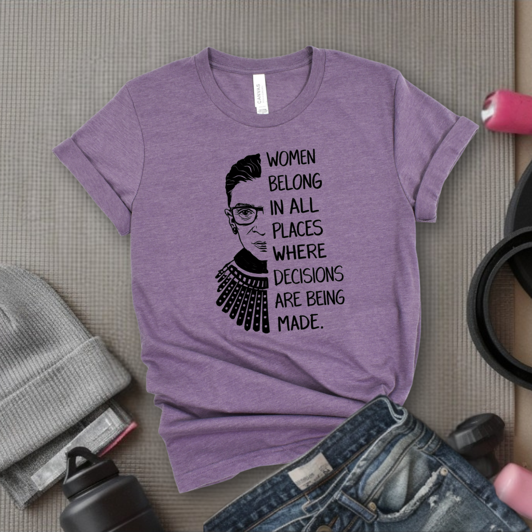 Women Belong In All Places V2 - Women Empowerment Tee - Gift for Her - Bella Canvas 3001