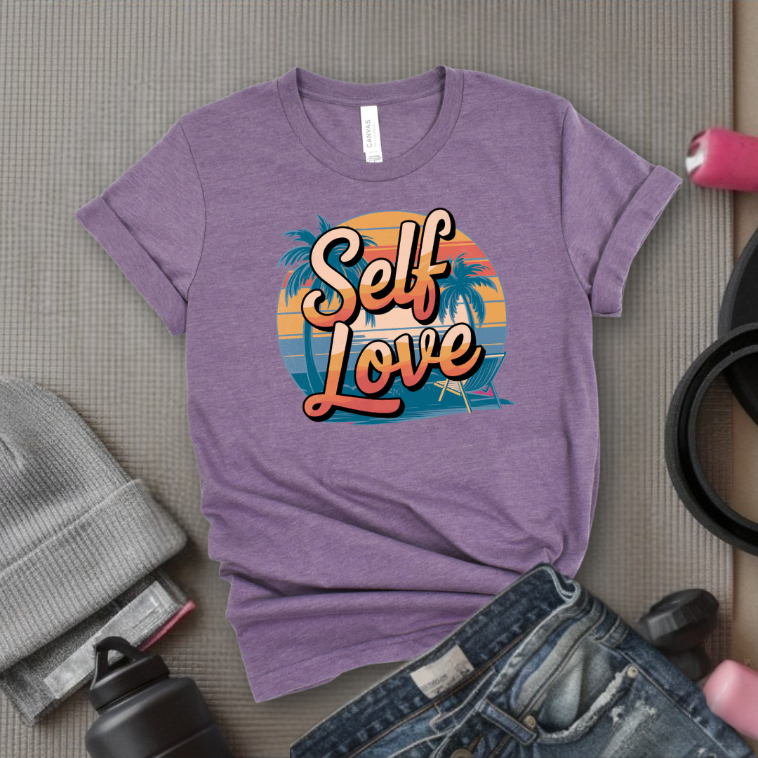 Vintage Self Love Beach Vibes T-shirt - Unisex Jersey Short Sleeve Shirt - Gift for Yourself - Bella Canvas 3001