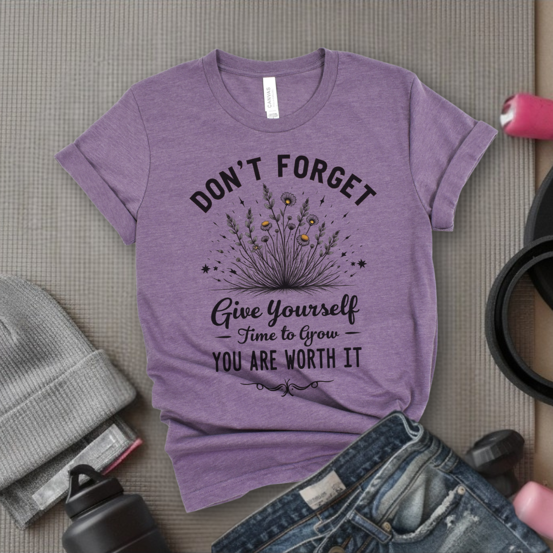 Keep Growing You're Worth It Tshirt - Feminist Women Empowerment Shirt - Unisex Jersey Short Sleeve Shirt - Gift for Yourself, Female Friends - Bella Canvas 3001