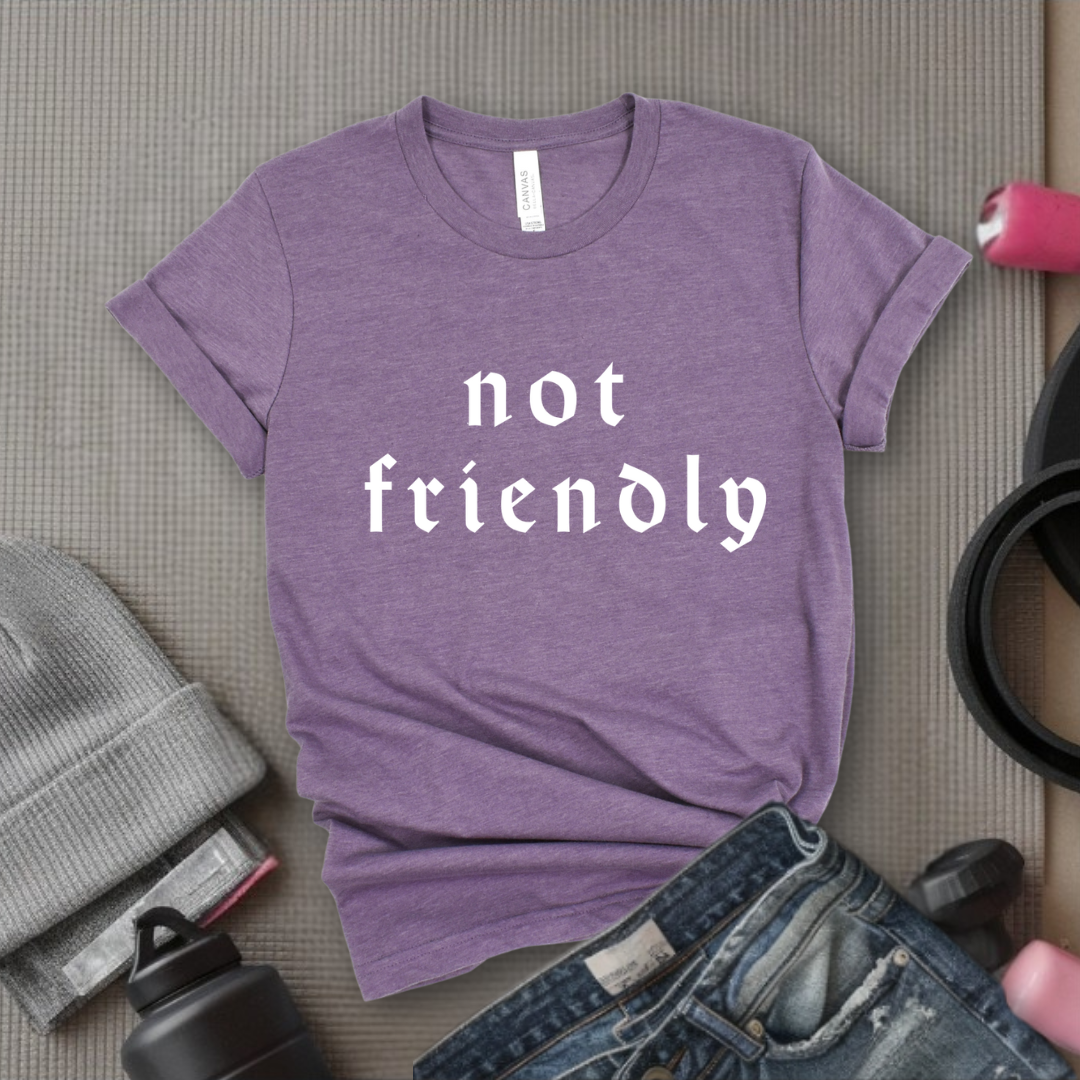 Not Friendly - Women Right T-Shirts - Unisex Jersey Short Sleeve Shirt - Gift for Her - Bella Canvas 3001