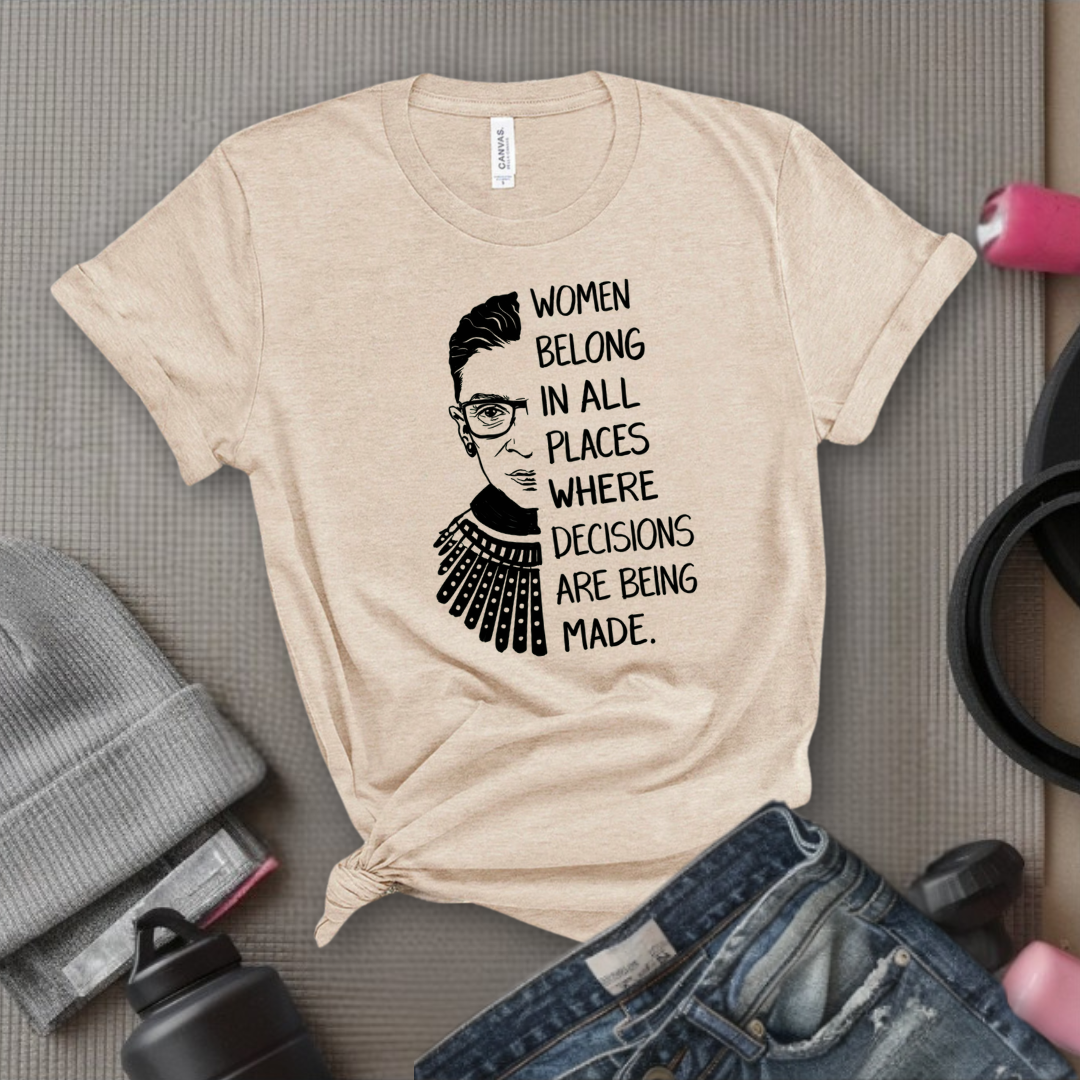 Women Belong In All Places V2 - Women Empowerment Tee - Gift for Her - Bella Canvas 3001