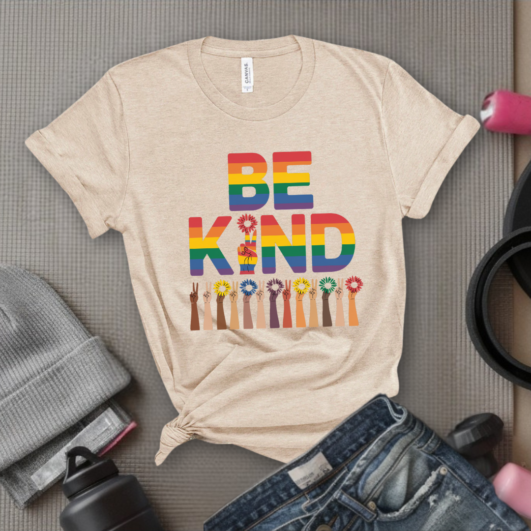 Be Kind Flowers - Girl Power Inspirational T-Shirt - Women Empowerment Tee - Gift for Her - Bella Canvas 3001
