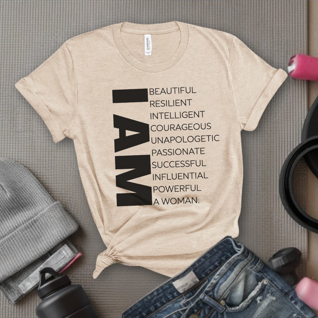 I am Beautiful Resilient Intelligent Powerful Woman T-shirt - Unisex Jersey Short Sleeve Shirt - Women Empowerment Tee - Self Gift - Bella Canvas 3001
