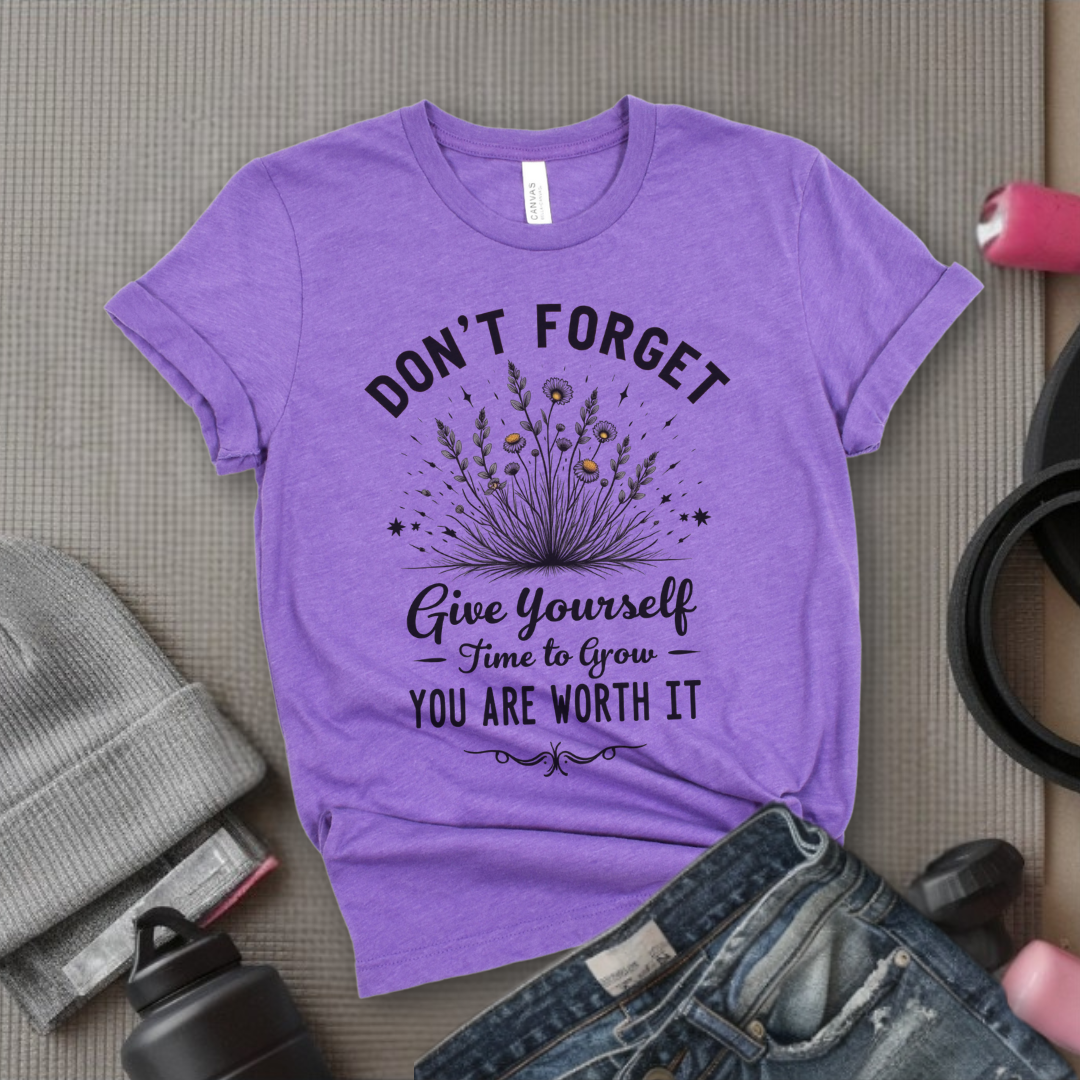 Keep Growing You're Worth It Tshirt - Feminist Women Empowerment Shirt - Unisex Jersey Short Sleeve Shirt - Gift for Yourself, Female Friends - Bella Canvas 3001