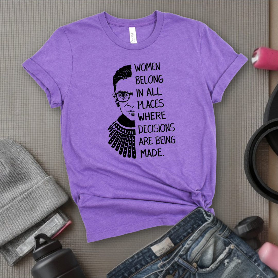 Women Belong In All Places V2 - Women Empowerment Tee - Gift for Her - Bella Canvas 3001