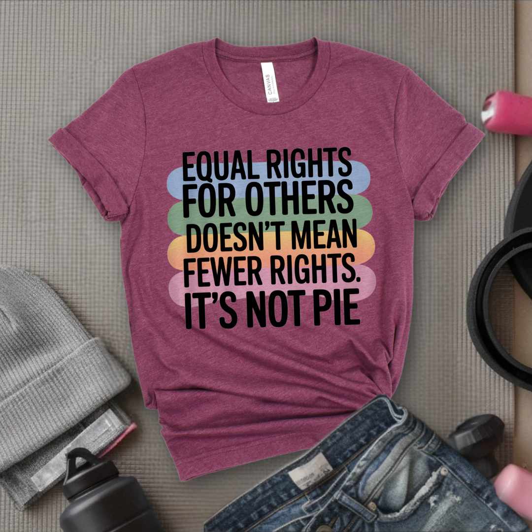 Equal Rights for Others Doesn't Mean Fewer Rights For You, It's Not Pie Shirt - Human Rights Tee- Equality Gift for Men & Women - Bella Canvas 3001