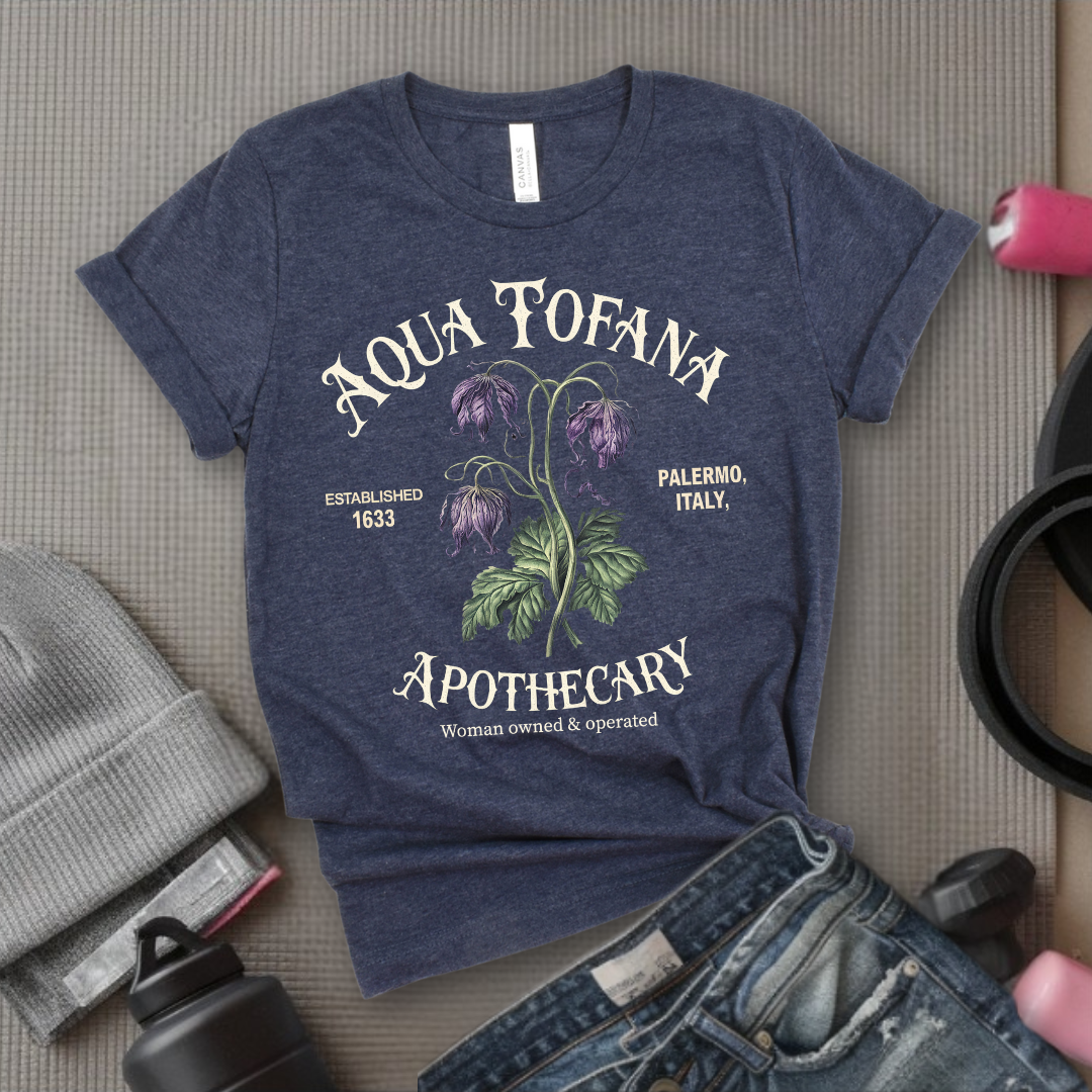 Aqua-Tofana-Apothecary T-Shirt - Women Emporment Shirt - Gift for Feminists - Bella Canvas 3001