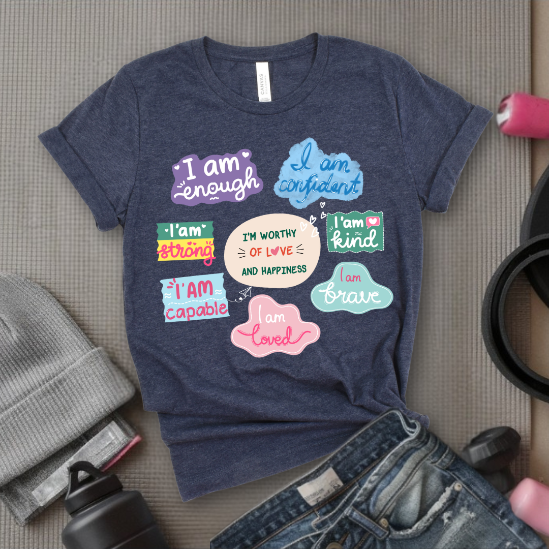I am Inspiration Shirt - I am Enough T-shirt - Motivational Y2k Style Tshirt - Positive Quotes Tee - Self Love Gift for Women - Bella Canvas 3001