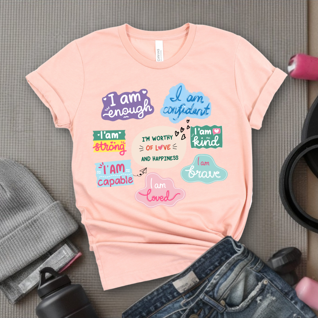 I am Inspiration Shirt - I am Enough T-shirt - Motivational Y2k Style Tshirt - Positive Quotes Tee - Self Love Gift for Women - Bella Canvas 3001