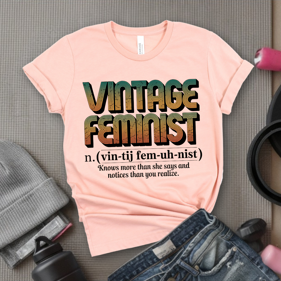 Vintage Feminist Definition Shirt - Women Empowerment Tee - Funny Gift for Feminist Empowered Woman, Strong Women - Bella Canvas 3001