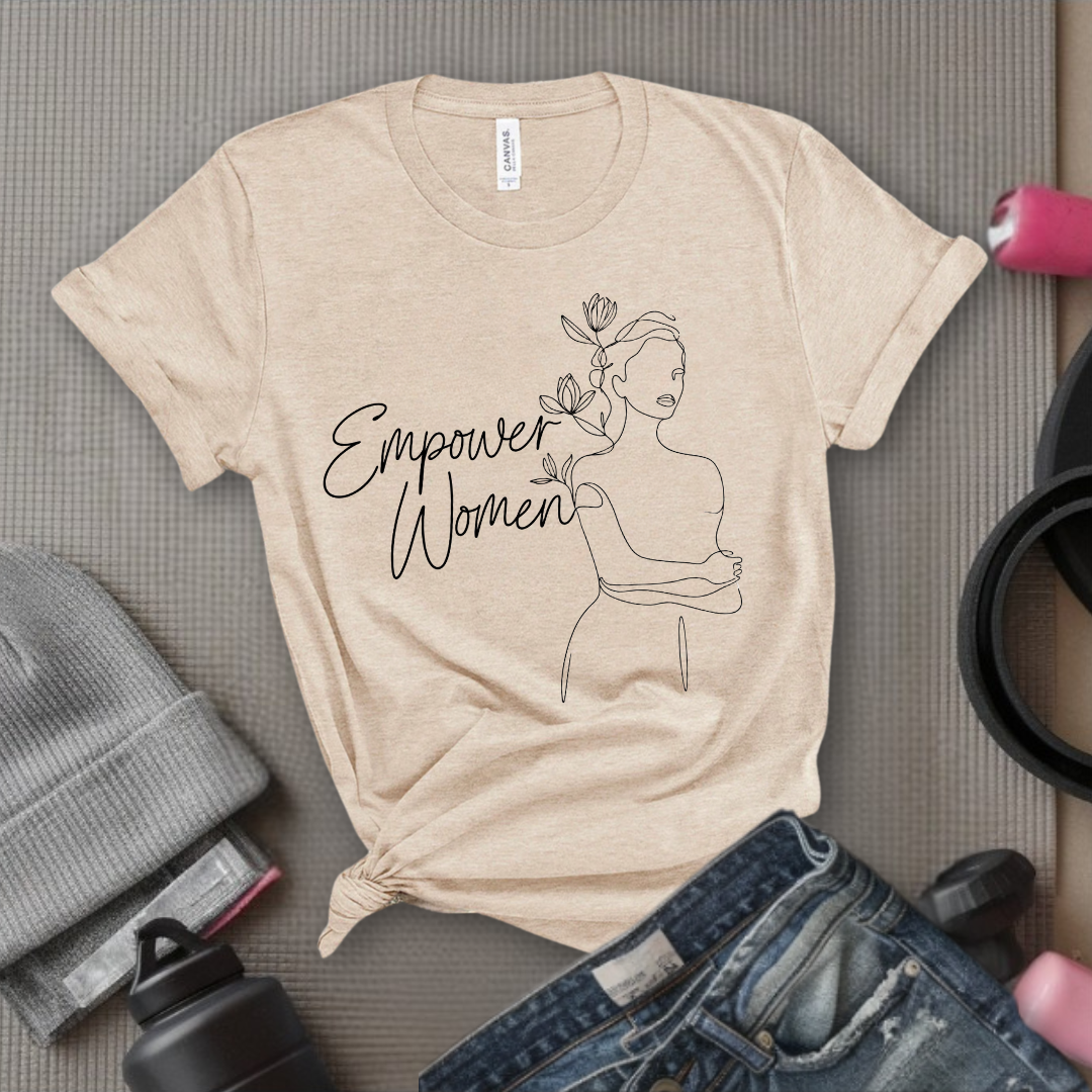 Empower Woman Minimalism Style Shirt - Women Empowerment Tee - Gift for Feminist, Strong Women - Bella Canvas 3001