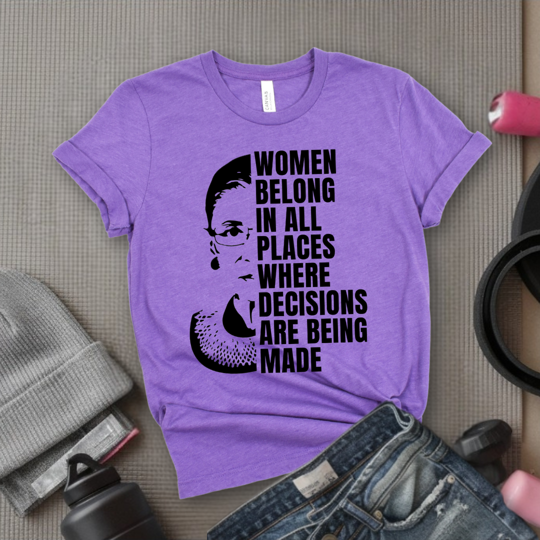 Women Belong In All Places Tshirt - Feminist Women Empowerment Shirt - Unisex Jersey Short Sleeve Shirt - Bella Canvas 3001