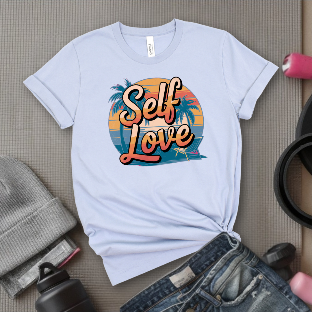 Vintage Self Love Beach Vibes T-shirt - Unisex Jersey Short Sleeve Shirt - Gift for Yourself - Bella Canvas 3001