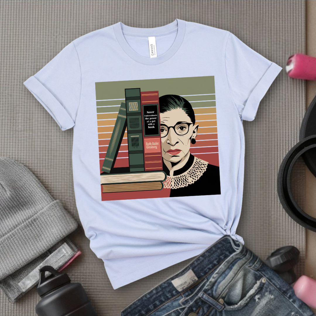 Never Underestimate The Power Of A Girl With A Book - Girl Power Inspirational T-Shirt - Women Empowerment Tee - Gift for Her - Bella Canvas 3001