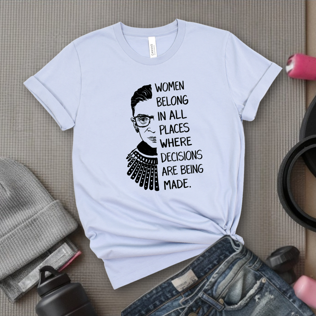 Women Belong In All Places V2 - Women Empowerment Tee - Gift for Her - Bella Canvas 3001