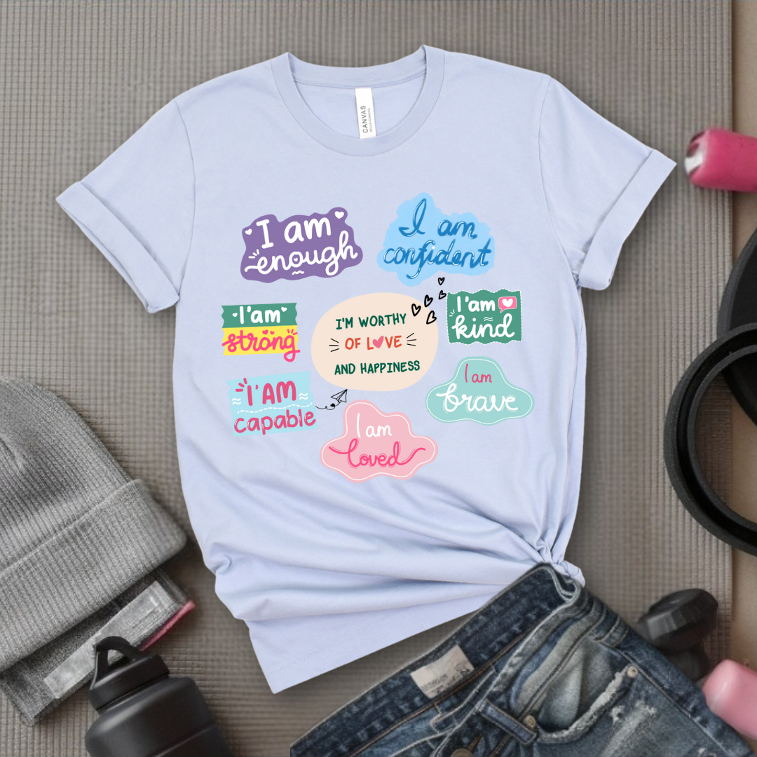 I am Inspiration Shirt - I am Enough T-shirt - Motivational Y2k Style Tshirt - Positive Quotes Tee - Self Love Gift for Women - Bella Canvas 3001