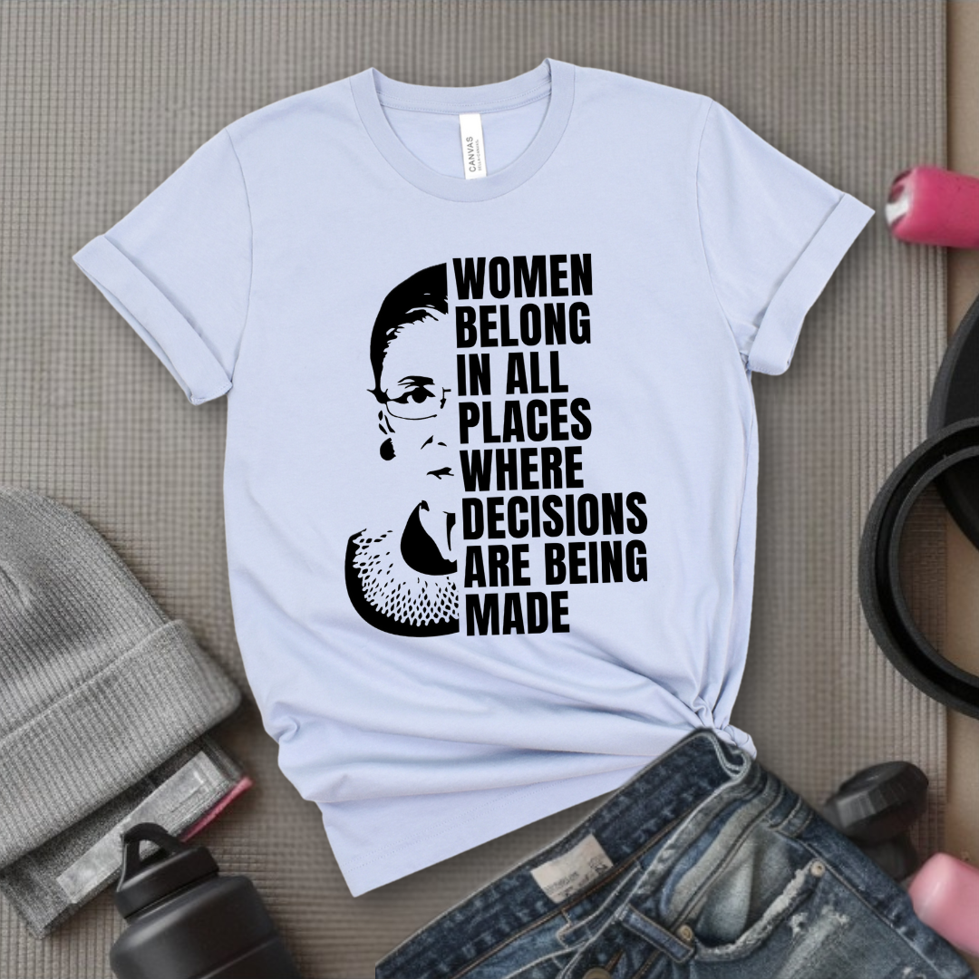 Women Belong In All Places Tshirt - Feminist Women Empowerment Shirt - Unisex Jersey Short Sleeve Shirt - Bella Canvas 3001