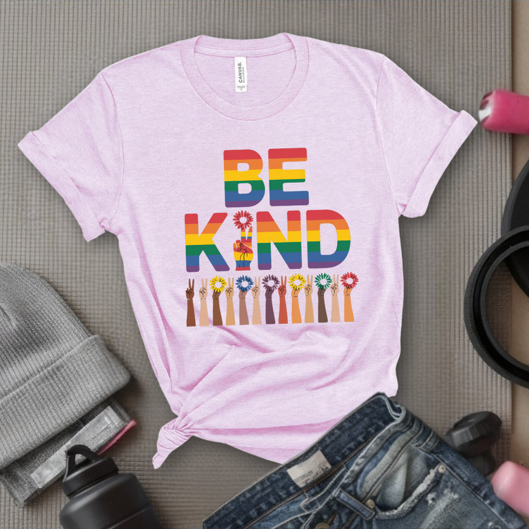 Be Kind Flowers - Girl Power Inspirational T-Shirt - Women Empowerment Tee - Gift for Her - Bella Canvas 3001