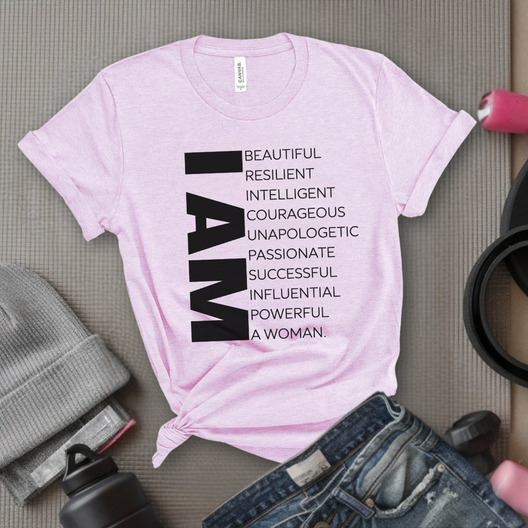 I am Beautiful Resilient Intelligent Powerful Woman T-shirt - Unisex Jersey Short Sleeve Shirt - Women Empowerment Tee - Self Gift - Bella Canvas 3001