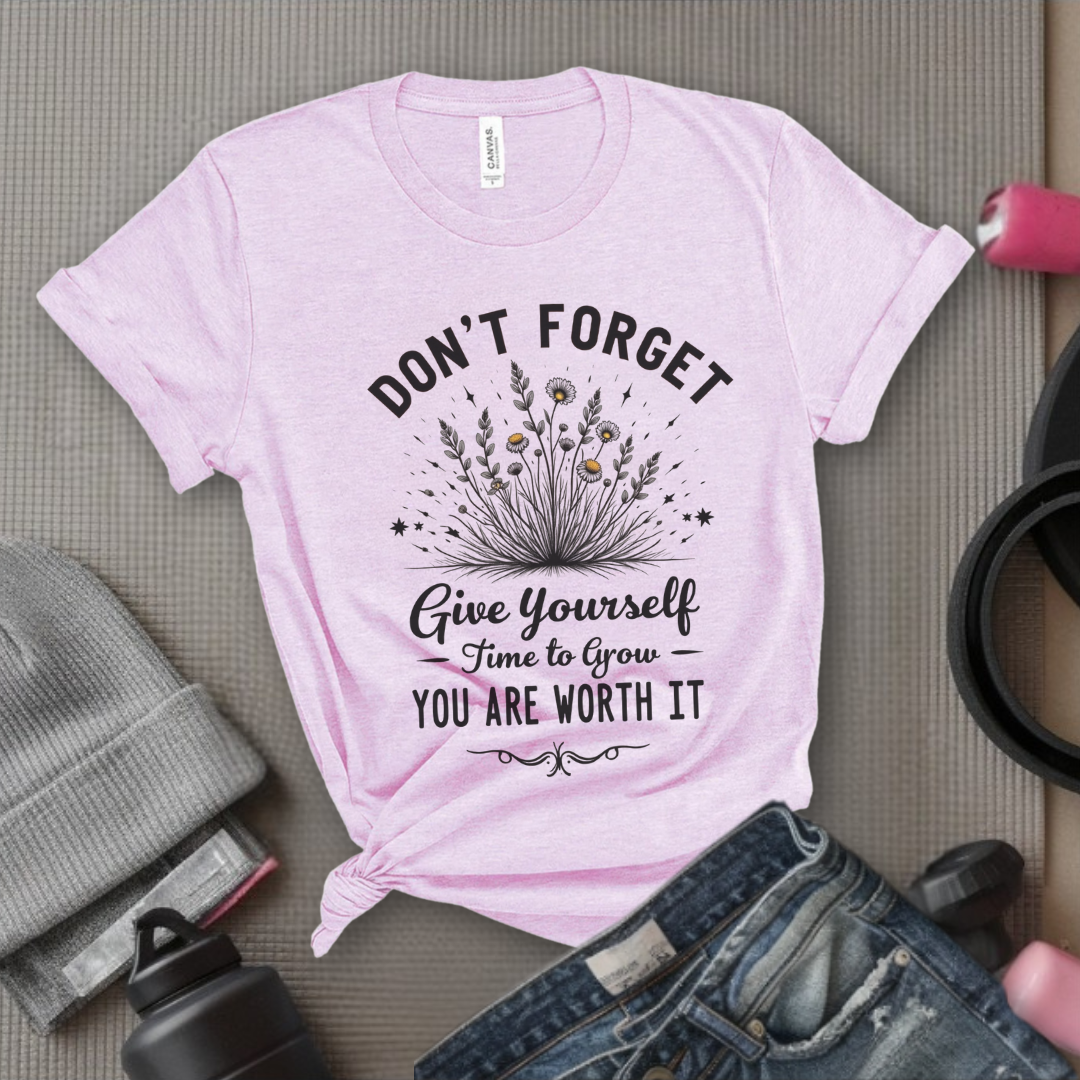 Keep Growing You're Worth It Tshirt - Feminist Women Empowerment Shirt - Unisex Jersey Short Sleeve Shirt - Gift for Yourself, Female Friends - Bella Canvas 3001