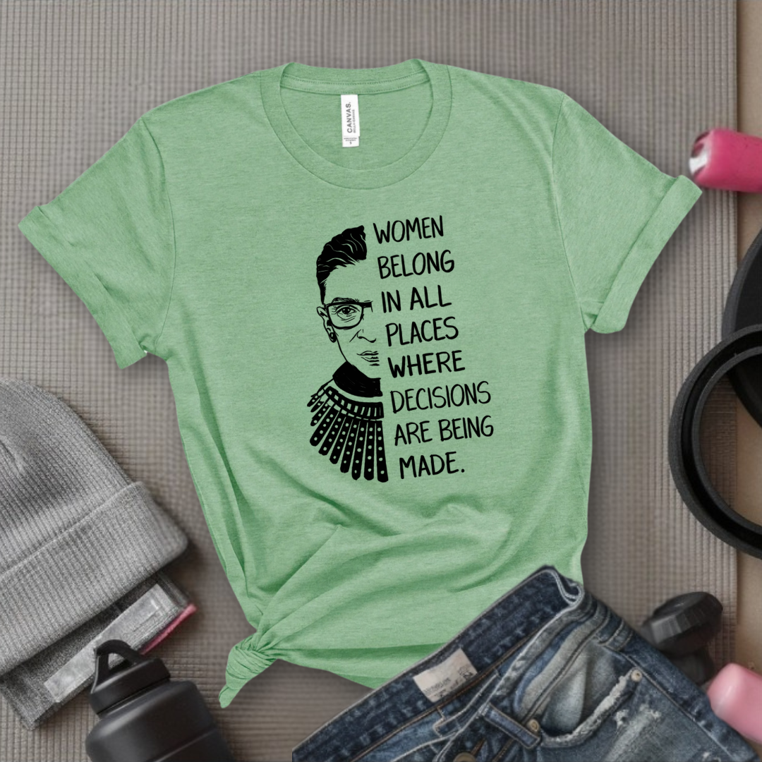 Women Belong In All Places V2 - Women Empowerment Tee - Gift for Her - Bella Canvas 3001