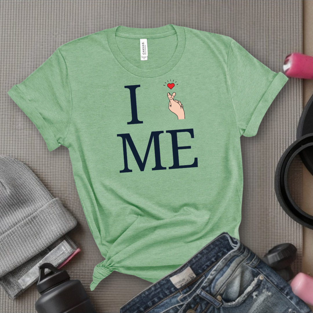 I Love Me T-shirt - Finger Heart - Unisex Jersey Short Sleeve Shirt - Gift for Yourself - Bella Canvas 3001