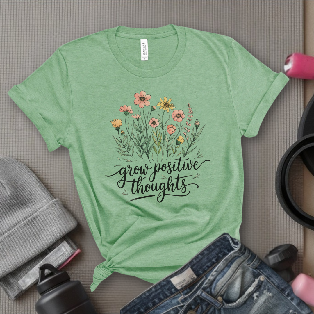 Grow Positive Thoughts Ver 2 - Women Empowerment Tee - Gifts for Her - Feminist Tee - Bella Canvas 3001