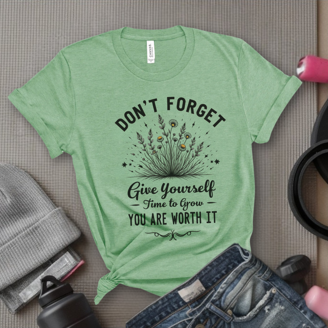 Keep Growing You're Worth It Tshirt - Feminist Women Empowerment Shirt - Unisex Jersey Short Sleeve Shirt - Gift for Yourself, Female Friends - Bella Canvas 3001